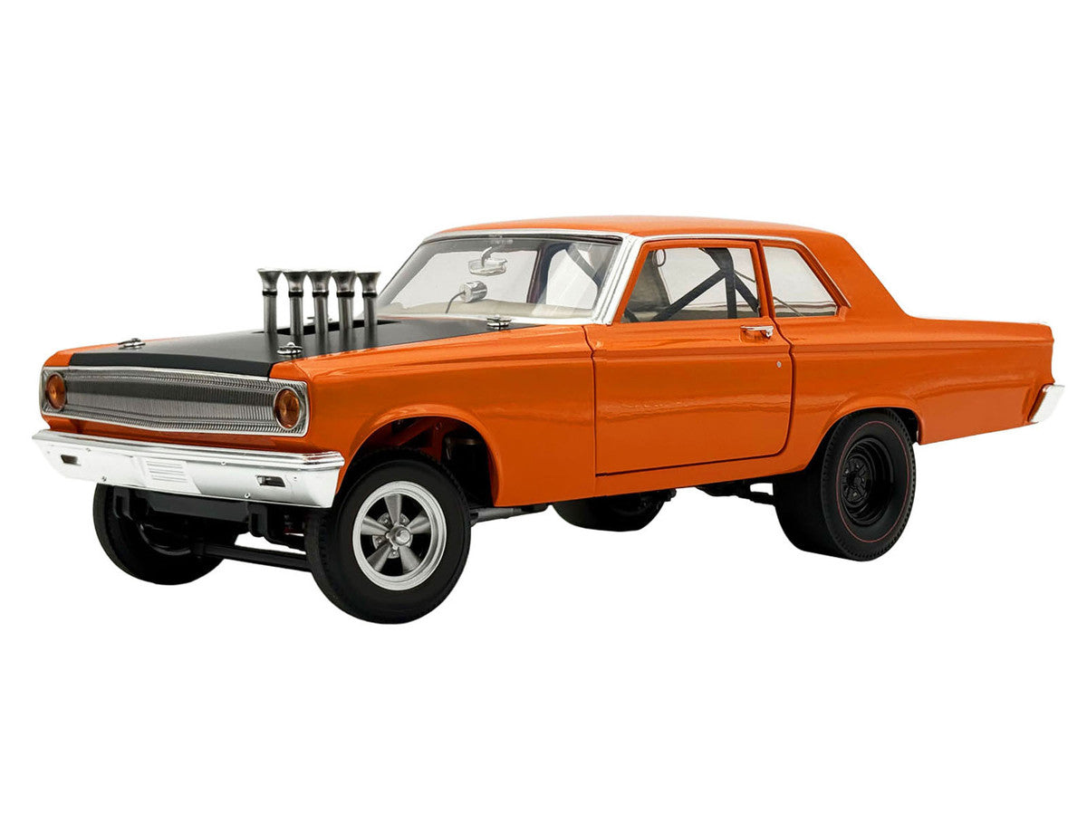 1965 Dodge Coronet AWB "Go Man Go" Go Mango Orange with Black Hood Limited Edition to 300 pieces Worldwide 1/18 Diecast Model Car by ACME-1