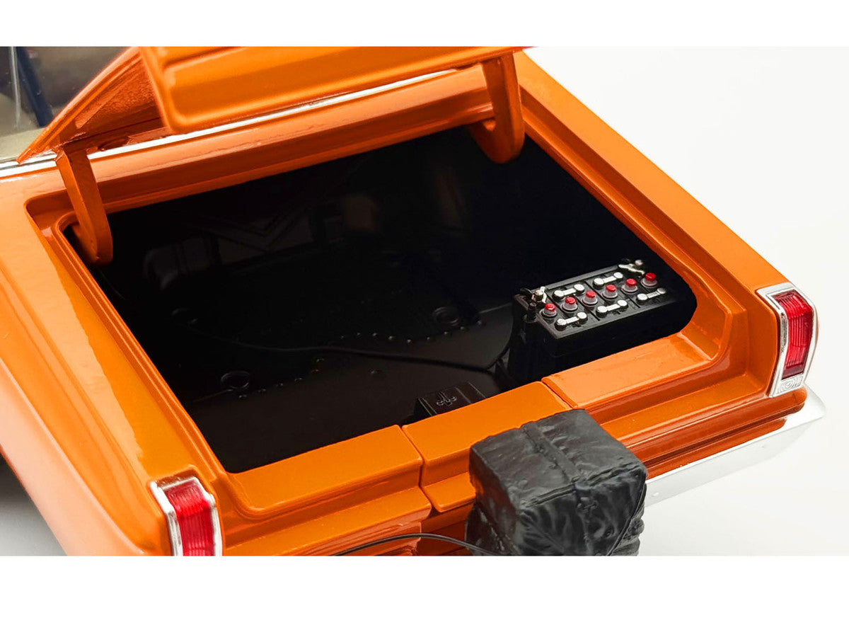 1965 Dodge Coronet AWB "Go Man Go" Go Mango Orange with Black Hood Limited Edition to 300 pieces Worldwide 1/18 Diecast Model Car by ACME-4