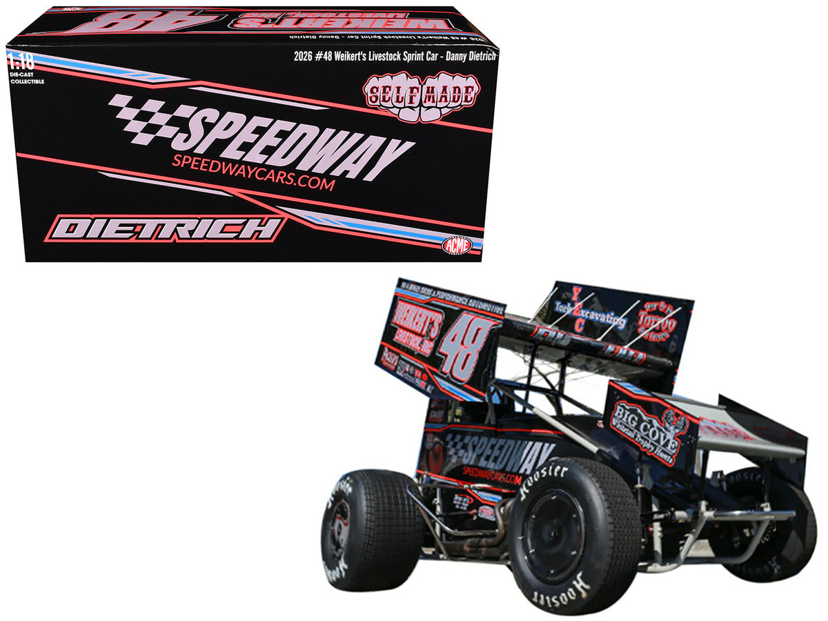 Winged Sprint Car #48 Danny Dietrich "Weikert's Livestock - Speedway Cars" (2026) 1/18 Diecast Model Car by ACME-0