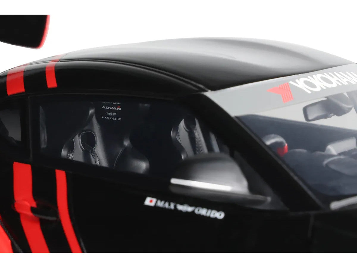 2020 Toyota Supra GR RHD (Right Hand Drive) "Advan" Black and Red 1/18 Model Car by GT Spirit-3