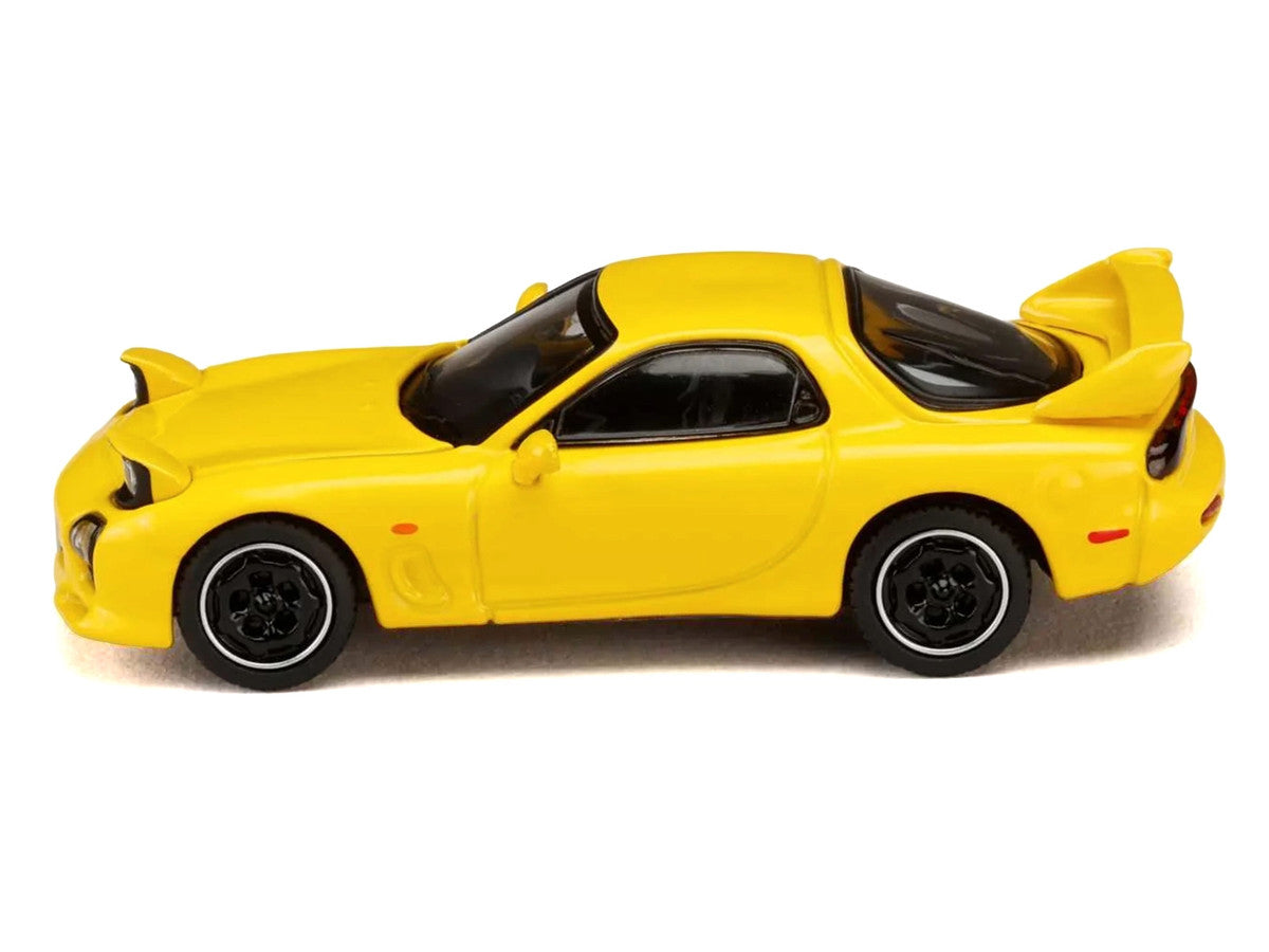 Mazda RX-7 (FD3S) RHD (Right Hand Drive) Yellow "Initial D" (1995-2013) Manga "Diorama Set Series" 1/64 Diecast Model Car by Hobby Japan-2