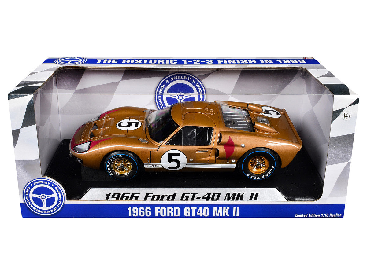 Ford GT40 MKII #5 Ronnie Bucknum - Dick Hutcherson "Holman & Moody" 3rd Place "24 Hours of Le Mans" (1966) "60th Anniversary of Historic 1-2-3 Finish" Series 1/18 Diecast Model Car by ACME-1