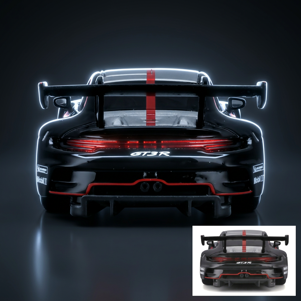 Bburago 1:43 Porsche 911 GT3 R Black/Silver