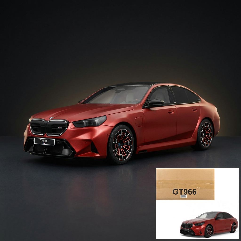 GT Spirit 1:18 2025 BMW M5 (G90) Pebble Beach Edition Fire Orange Metallic with Black Top