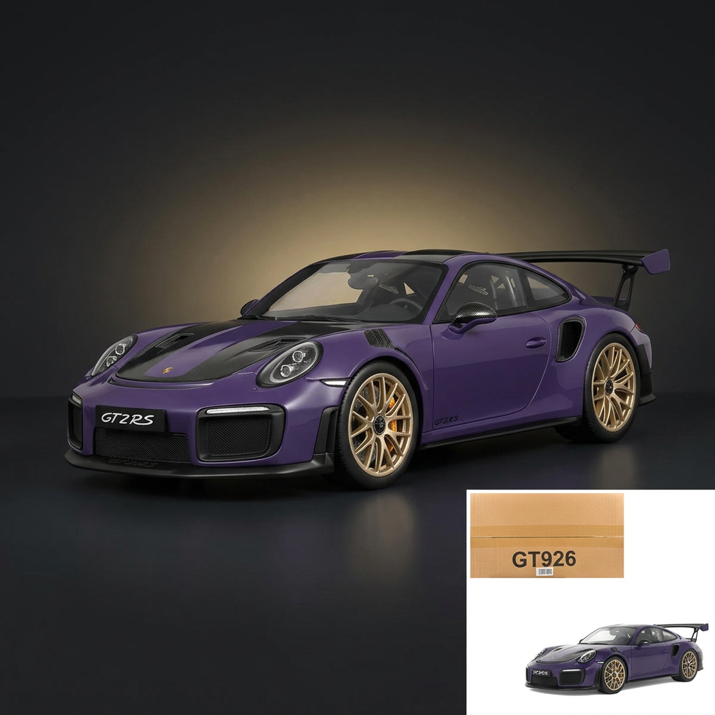 GT Spirit 1:18 2021 Porsche 911 (991.2) GT2 RS Ultraviolet Metallic with Carbon Stripes