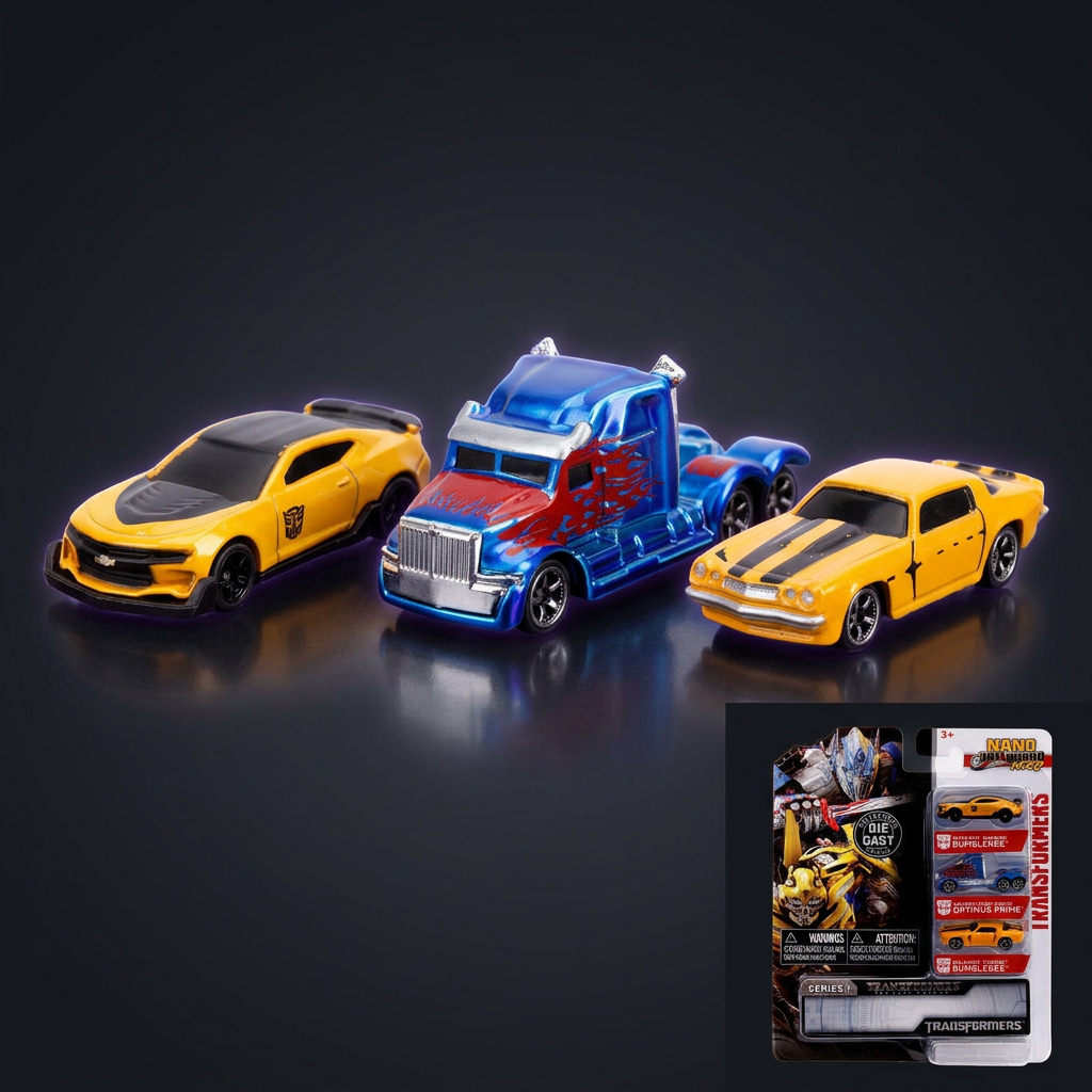 Jada Transformers Nano Hollywood Rides, 3-Piece Set | Series 1