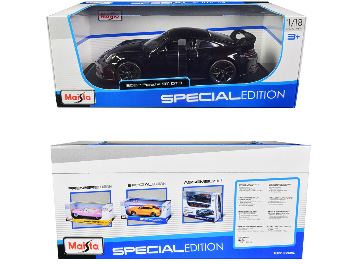 Maisto 1:18 2022 Porsche 911 GT3 Black Metallic