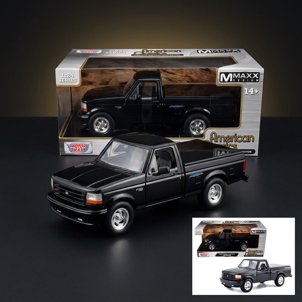 Motormax 1:24 1993 Ford F-150 SVT Lightning – Black