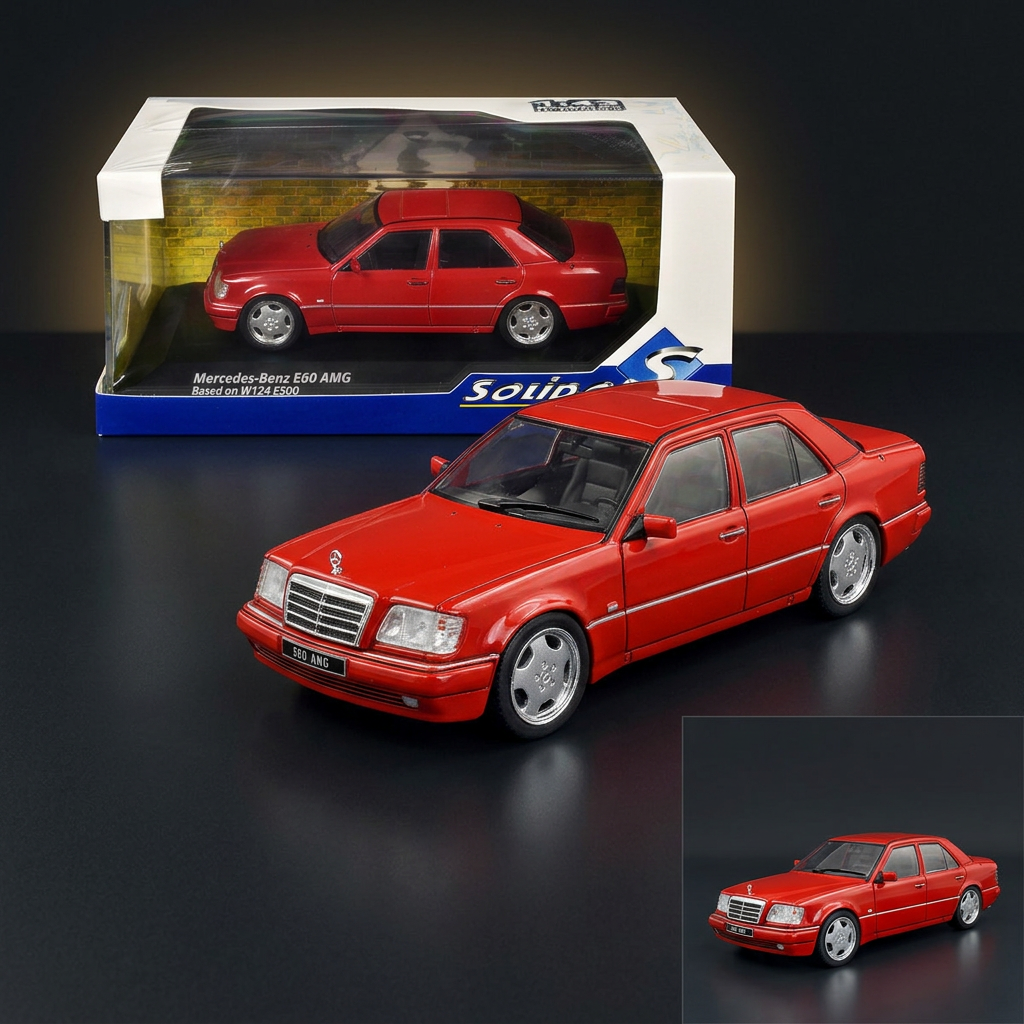 1994 Mercedes-Benz (W124) E60 AMG Signal Red 1/43 Diecast Model Car by Solido