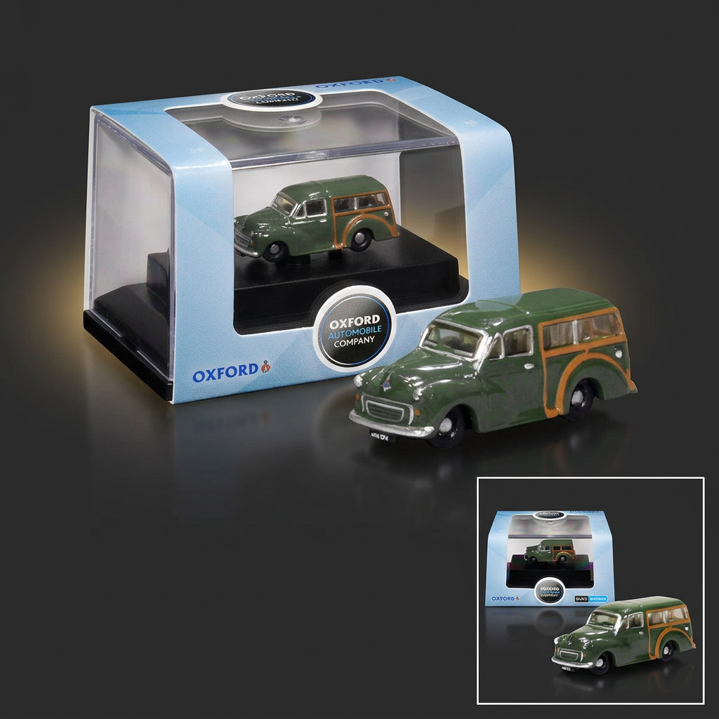 1:148 N Scale Models — Oxford Diecast 1:148 Morris Minor Traveller – Almond Green