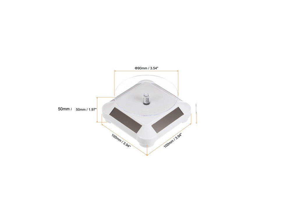 3.5″ Solar Rotating Display Stand with White Base for 1/64 Scale Model Cars-1