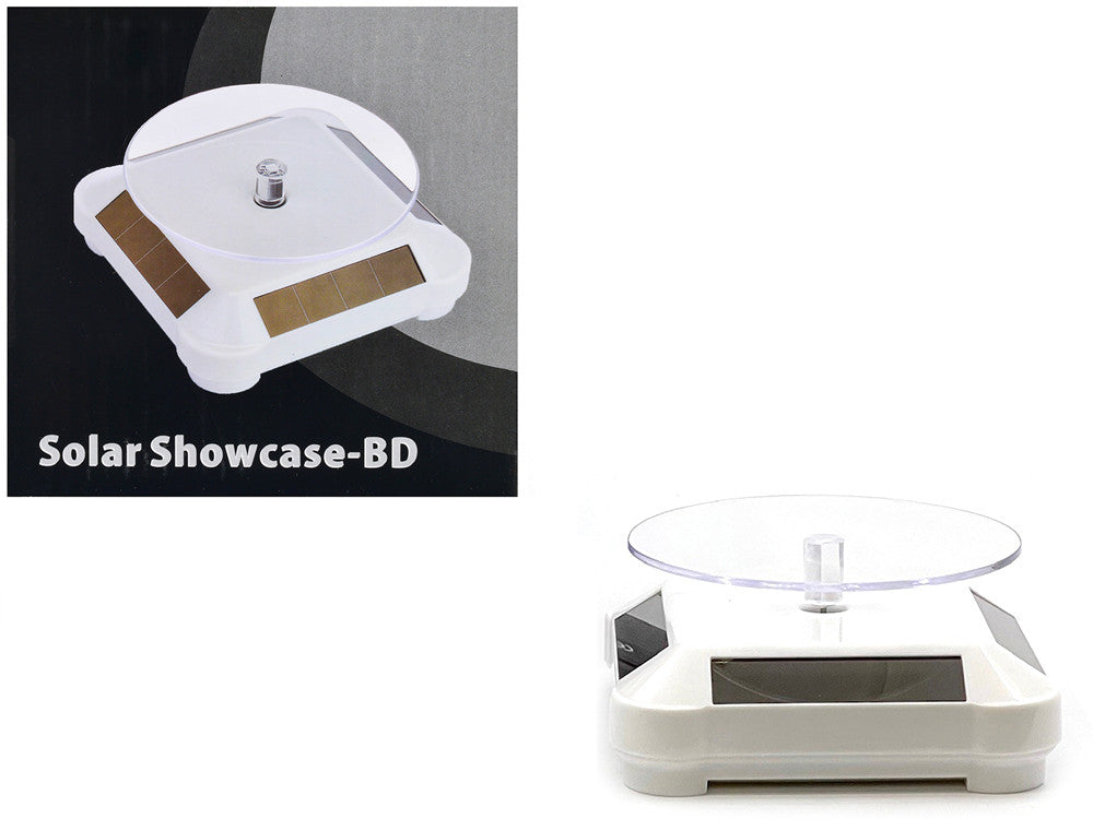 3.5″ Solar Rotating Display Stand with White Base for 1/64 Scale Model Cars-0