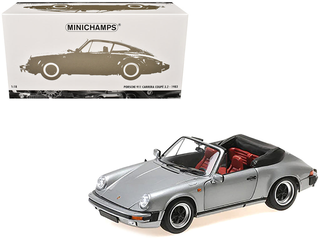 1983 Porsche 911 Carrera Cabriolet 3.2 Gray Metallic 1/18 Diecast Model Car by Minichamps-2