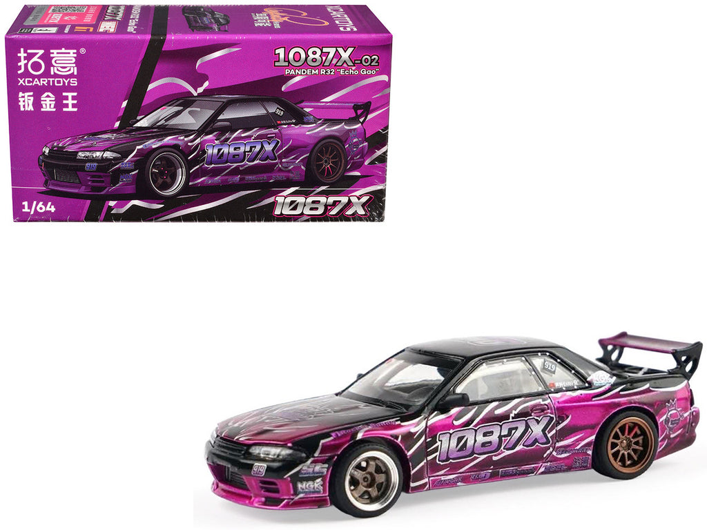 Pandem R32 "Echo Gao - 1087X" Black and Purple 1/64 Diecast Model Car by XCarToys-0