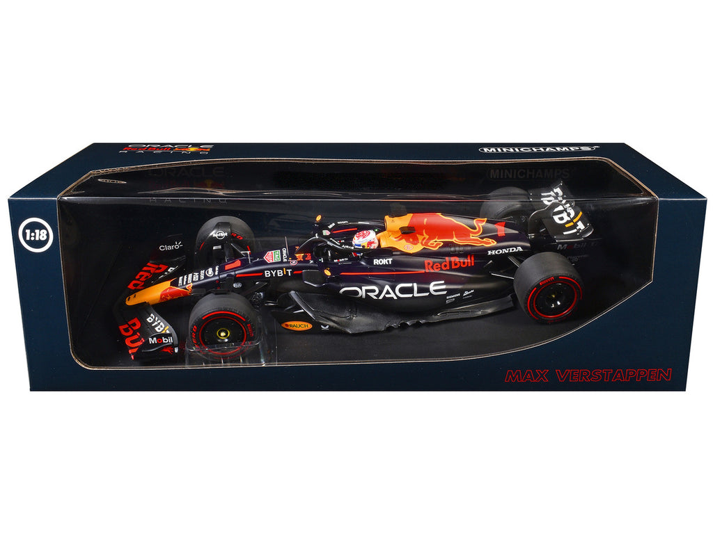 Red Bull Racing RB19 #1 Max Verstappen "Oracle" 2nd Place F1 Formula One Sprint Race "Qatar GP" (2023) with Driver Limited Edition to 480 pieces Worldwide 1/18 Diecast Model Car by Minichamps-1