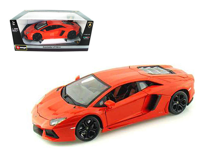 Bburago 1/18 2012 Lamborghini Aventador LP700-4 Orange Diecast Model Car-0