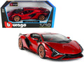 Lamborghini Sian FKP 37 Red Copper Wheels 1/18 Diecast Model Car Bburago-0