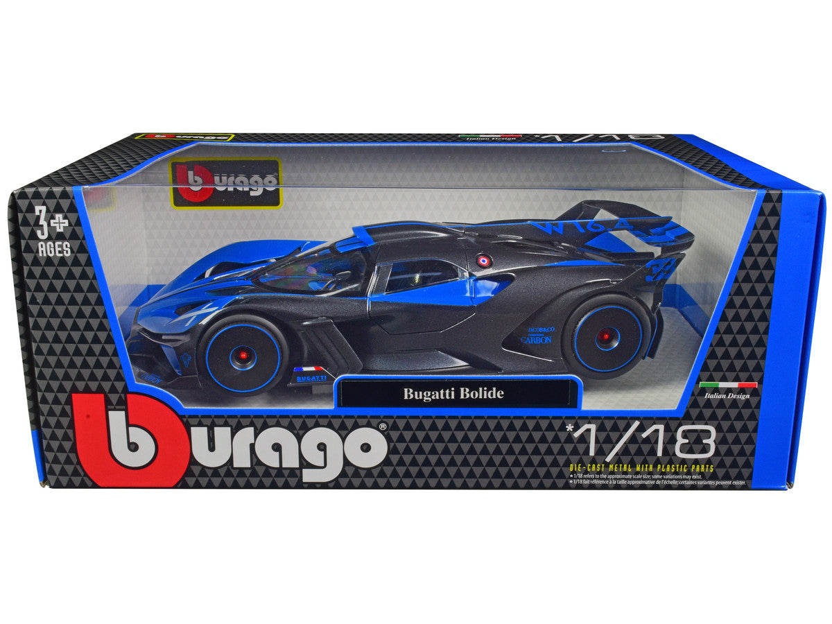 Bugatti Bolide 1/18 Diecast Model Car Blue Carbon Gray by Bburago-0