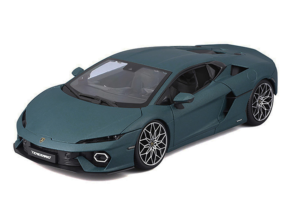 Lamborghini Temerario 1/18 Diecast Model Matt Blue Metallic by Bburago-1