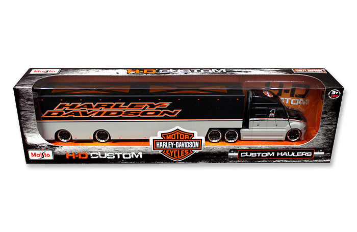 Maisto 1:64 Harley-Davidson Custom Hauler Trailer Gray with Graphics — product image 1