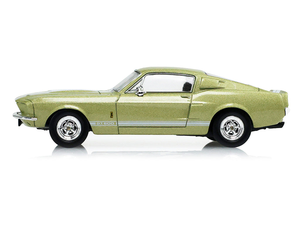 1967 Ford Shelby GT500 Lime Gold Metallic with White Stripes "Stampede" Series 2 1/64 Diecast Model Car by Greenlight-0