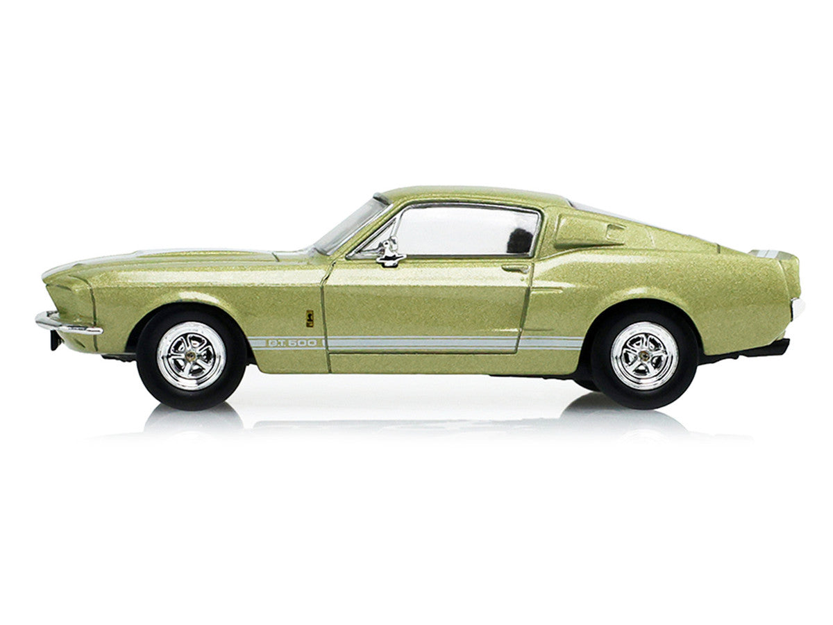 1967 Ford Shelby GT500 Lime Gold Metallic with White Stripes "Stampede" Series 2 1/64 Diecast Model Car by Greenlight-0