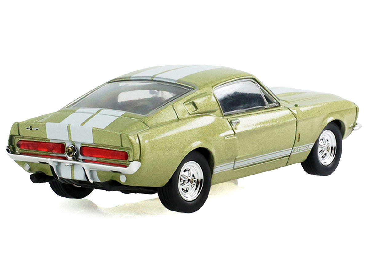 1967 Ford Shelby GT500 Lime Gold Metallic with White Stripes "Stampede" Series 2 1/64 Diecast Model Car by Greenlight-1