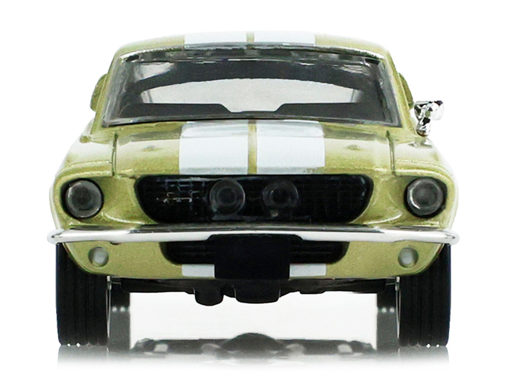 1967 Ford Shelby GT500 Lime Gold Metallic with White Stripes "Stampede" Series 2 1/64 Diecast Model Car by Greenlight-2