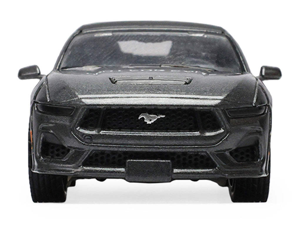 2024 Ford Mustang GT 5.0 Convertible Dark Matter Gray Metallic with Black Soft Top "Stampede" Series 2 1/64 Diecast Model Car by Greenlight-2