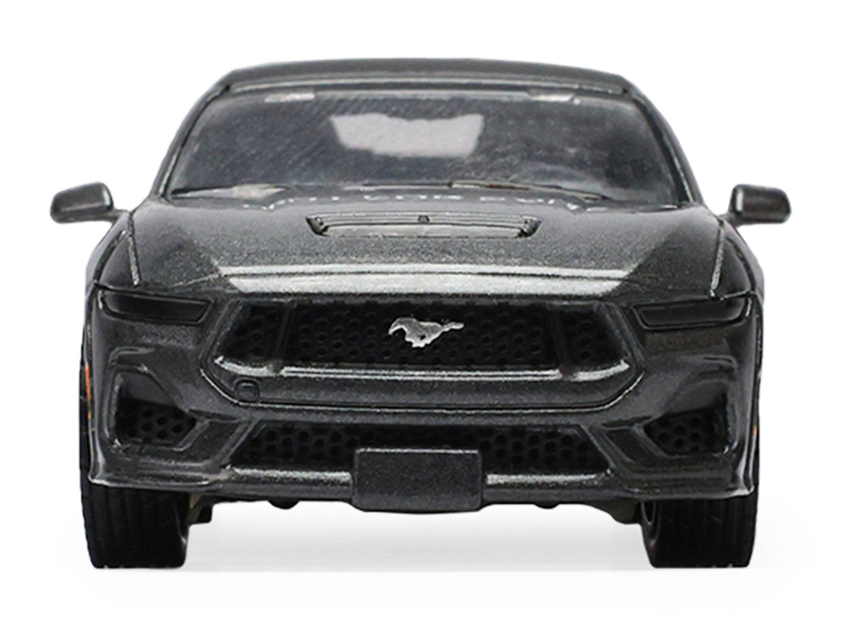 2024 Ford Mustang GT 5.0 Convertible Dark Matter Gray Metallic with Black Soft Top "Stampede" Series 2 1/64 Diecast Model Car by Greenlight-2