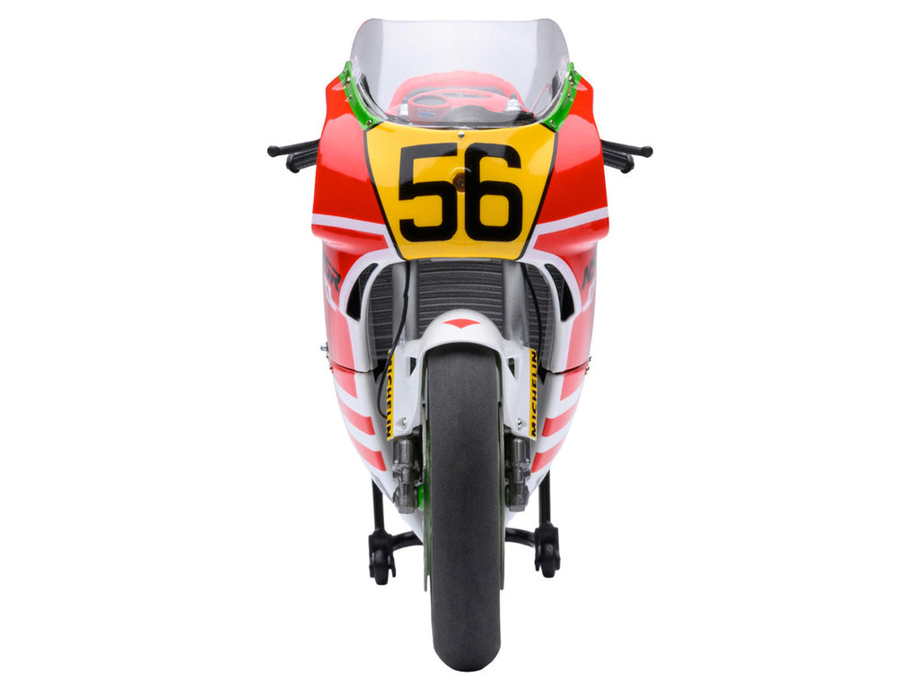 Honda NSR500 WGP500 Motorcycle #56 Red and White with Helmet "Baribari Legend" (1986) OVA 1/12 Model by Autoart-1