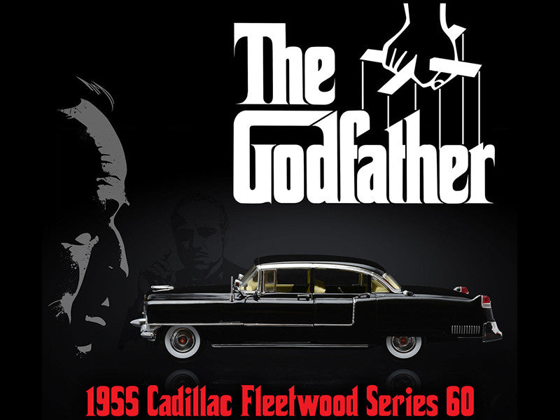 1955 Cadillac Fleetwood Series 60 Special Black "The Godfather" (1972) Movie 1/18 Diecast Model Car by Greenlight-3