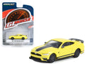 2021 Ford Mustang Mach 1 Grabber Yellow with Black Stripes "Greenlight Muscle" Series 27 1/64 Diecast Model Car by Greenlight-0