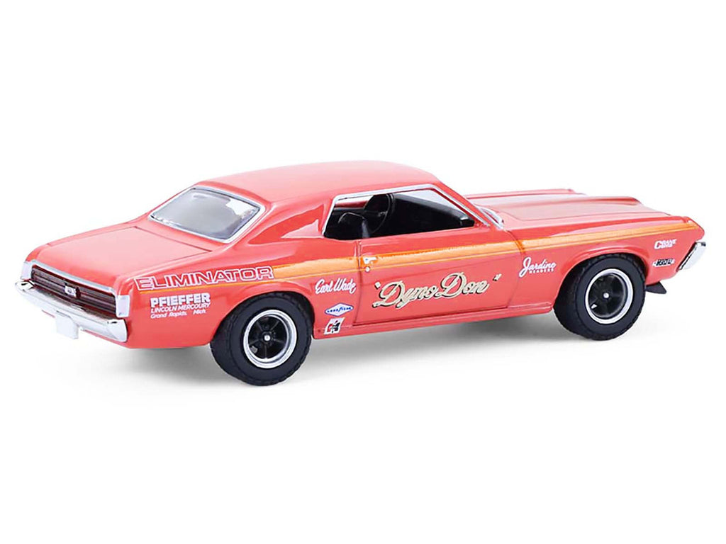 1969 Mercury Cougar Eliminator "Dyno Don" Red with Orange Stripes "GreenLight Muscle" Series 30 1/64 Diecast Model Car by Greenlight-3