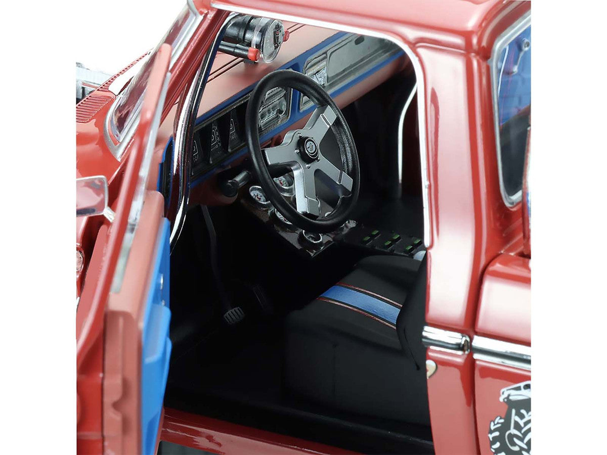 1979 Ford F-250 Monster Truck with 48-Inch Tires "Walkin' Tall" Red "Kings of Crunch" Series 1/18 Diecast Model Car by Greenlight-3