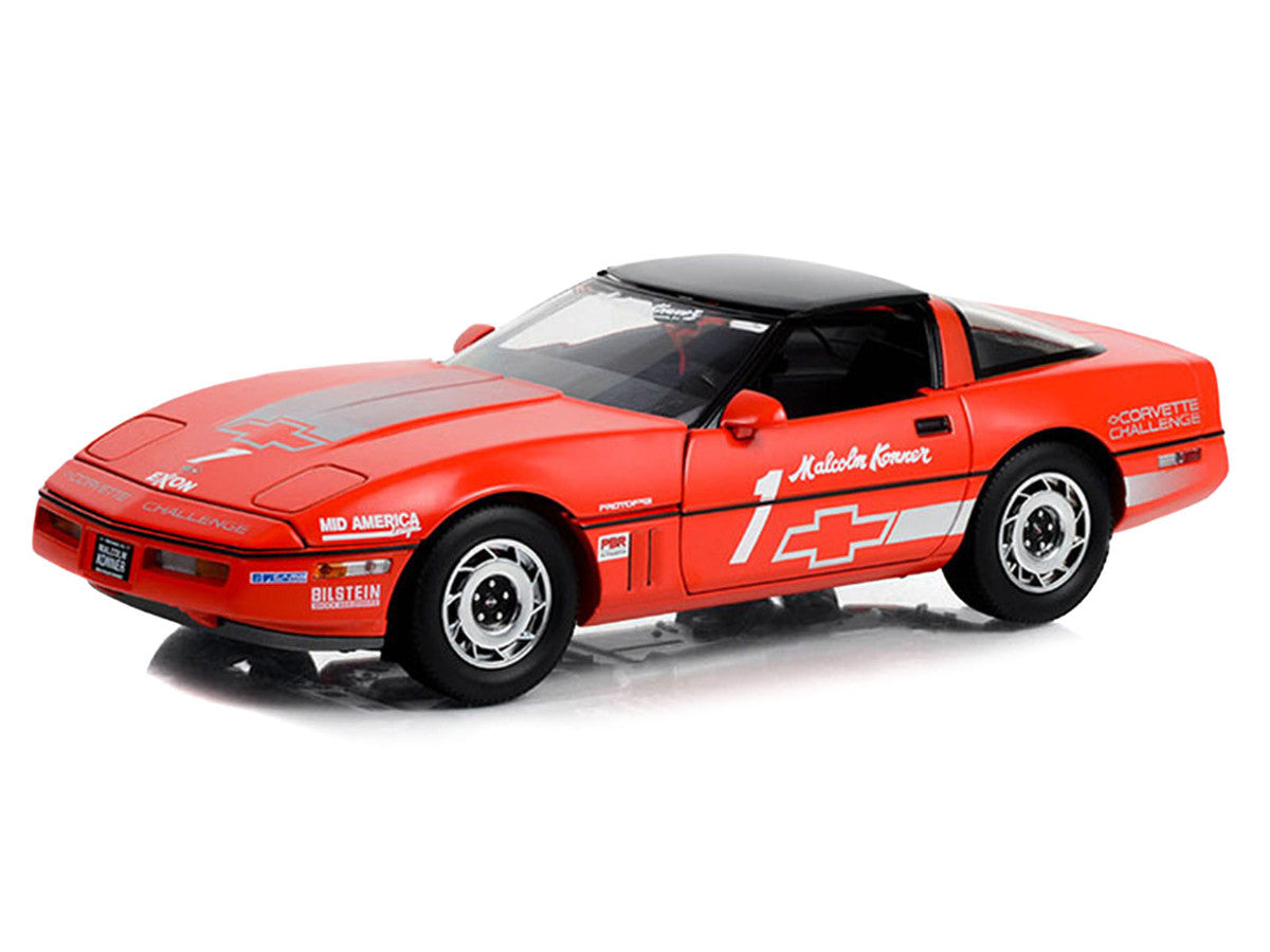 1988 Chevrolet Corvette C4 #1 Malcolm Konner "Corvette Challenge Race Car" Red with Black Top 1/18 Diecast Model Car by Greenlight-0
