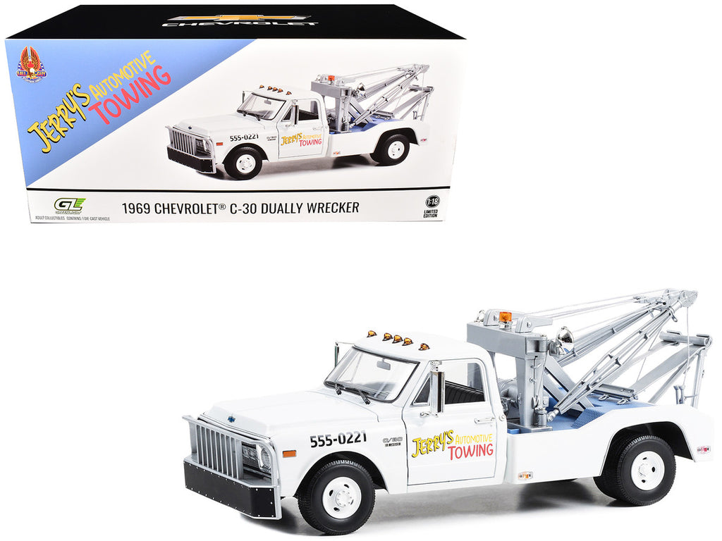 1969 Chevrolet C-30 Dually Wrecker Jerry’s Towing "Fall Guy Stuntman Association" "The Fall Guy" (1981-1986) TV Series 1/18 Diecast Model Car by Greenlight-0