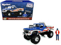 1979 Ford F-250 Monster Truck "Bigfoot USA 250 Tribute" Blue with USA Flag Graphics and Bob Chandler Standing Figure "Kings of Crunch" Series 1/18 Diecast Model Car by Greenlight-0