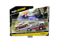 1957 Chevrolet Bel Air Gasser #786 Silver and Red with Ramp Tow Truck "Elite Transport" 1/64 Diecast Models by Maisto-0