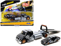 International DuraStar Flatbed Truck #22 and 1988 Ford Mustang LX #22 Matt Black with Gray Graphics "Toyo Tires" "Elite Transport" Series 1/64 Diecast Models by Maisto-0