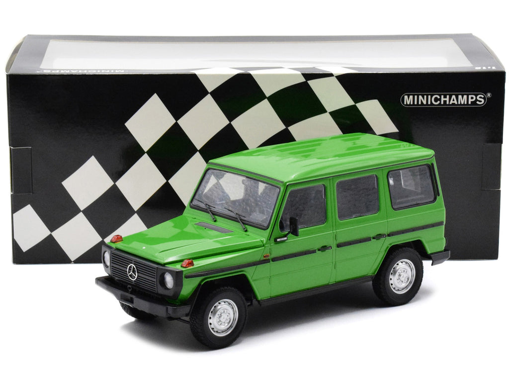 1980 Mercedes-Benz G-Model (LWB) Green with Black Stripes Limited Edition to 402 pieces Worldwide 1/18 Diecast Model Car by Minichamps-3