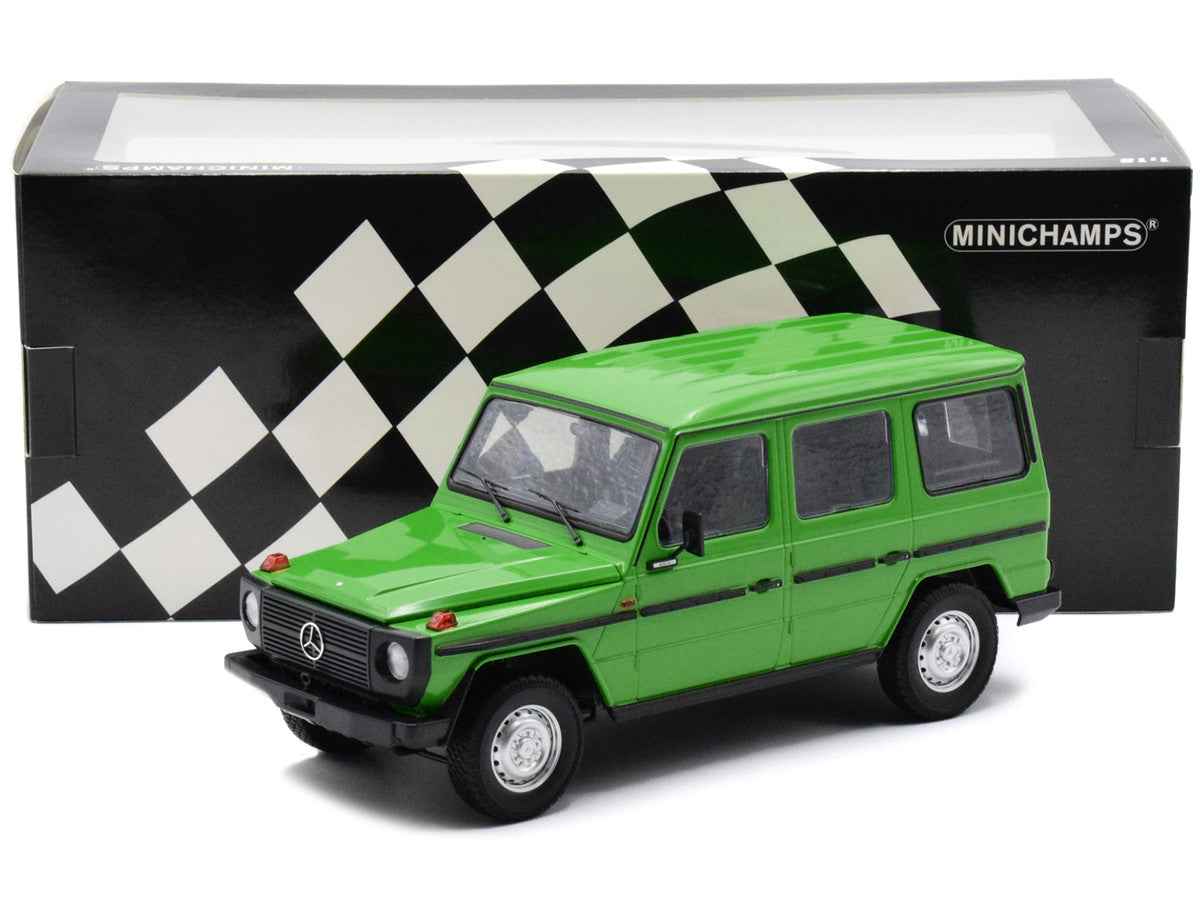 1980 Mercedes-Benz G-Model (LWB) Green with Black Stripes Limited Edition to 402 pieces Worldwide 1/18 Diecast Model Car by Minichamps-3