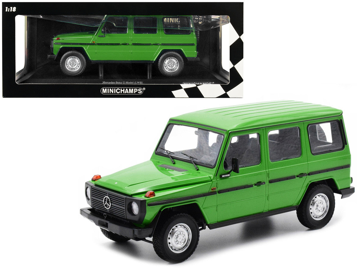 1980 Mercedes-Benz G-Model (LWB) Green with Black Stripes Limited Edition to 402 pieces Worldwide 1/18 Diecast Model Car by Minichamps-0