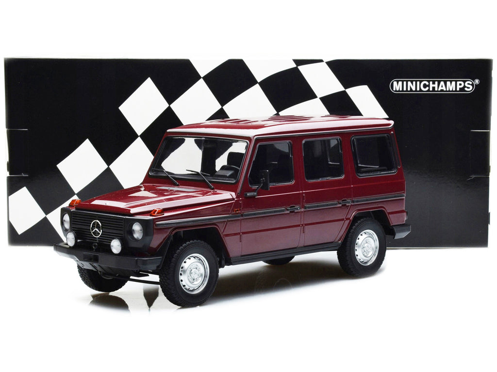 1980 Mercedes-Benz G-Model (LWB) Dark Red with Black Stripes Limited Edition to 402 pieces Worldwide 1/18 Diecast Model Car by Minichamps-3