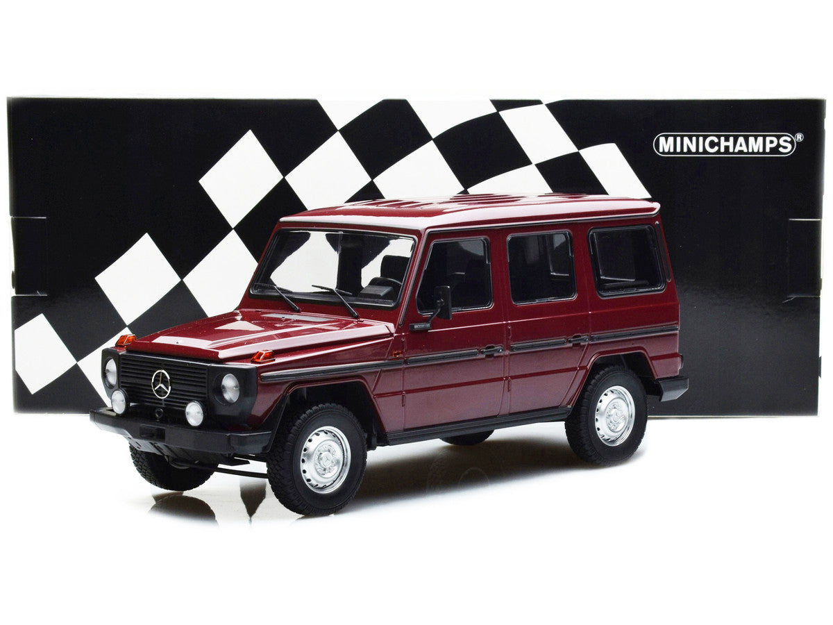 1980 Mercedes-Benz G-Model (LWB) Dark Red with Black Stripes Limited Edition to 402 pieces Worldwide 1/18 Diecast Model Car by Minichamps-3