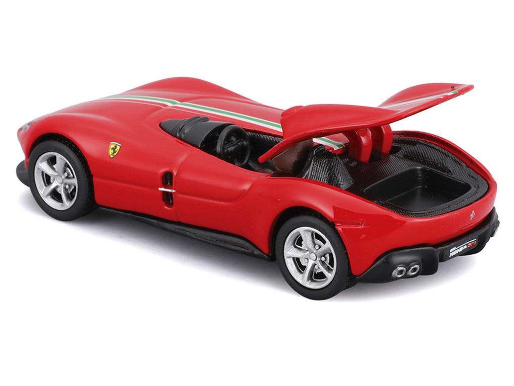 Ferrari Monza SP1 Red with Italian Flag Stripes "Speed Icons" Series 1/64 Diecast Model Car by Maisto-0