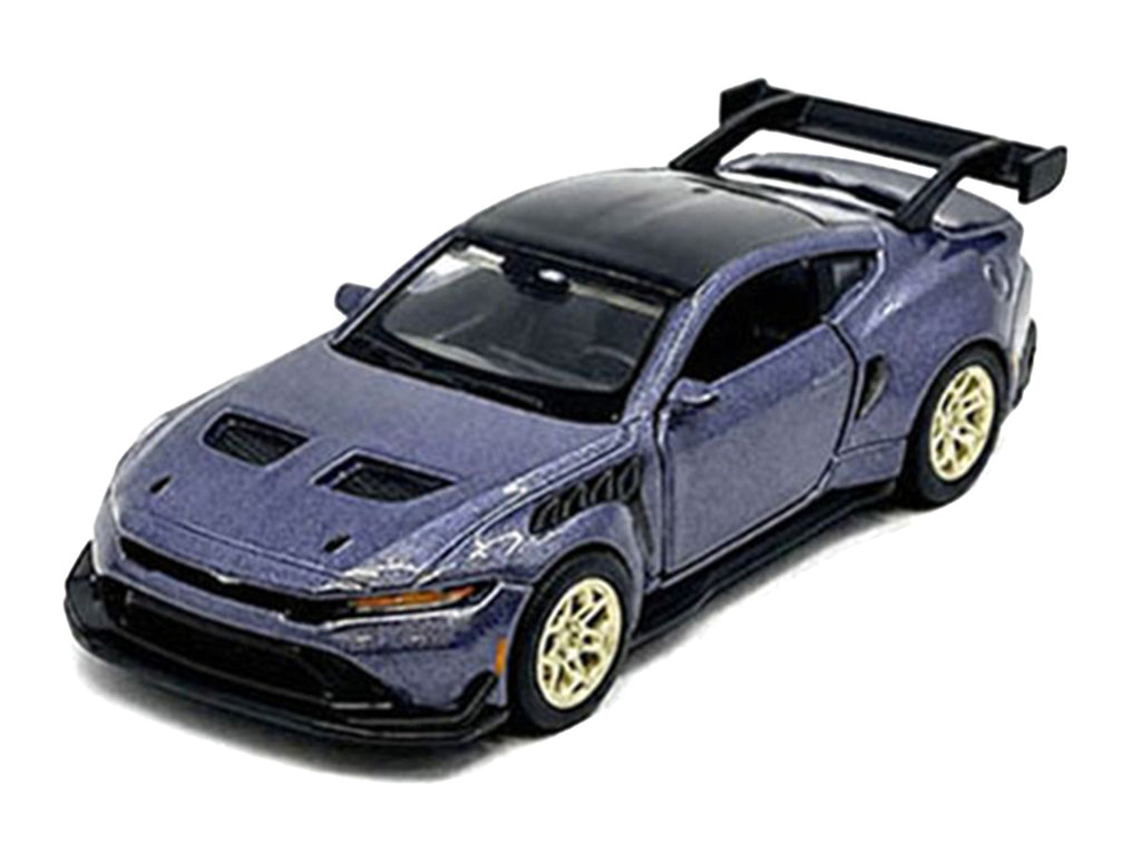 2025 Ford Mustang GTD Purple Metallic with Black Top "Speed Icons" Series 1/64 Diecast Model Car by Maisto-0