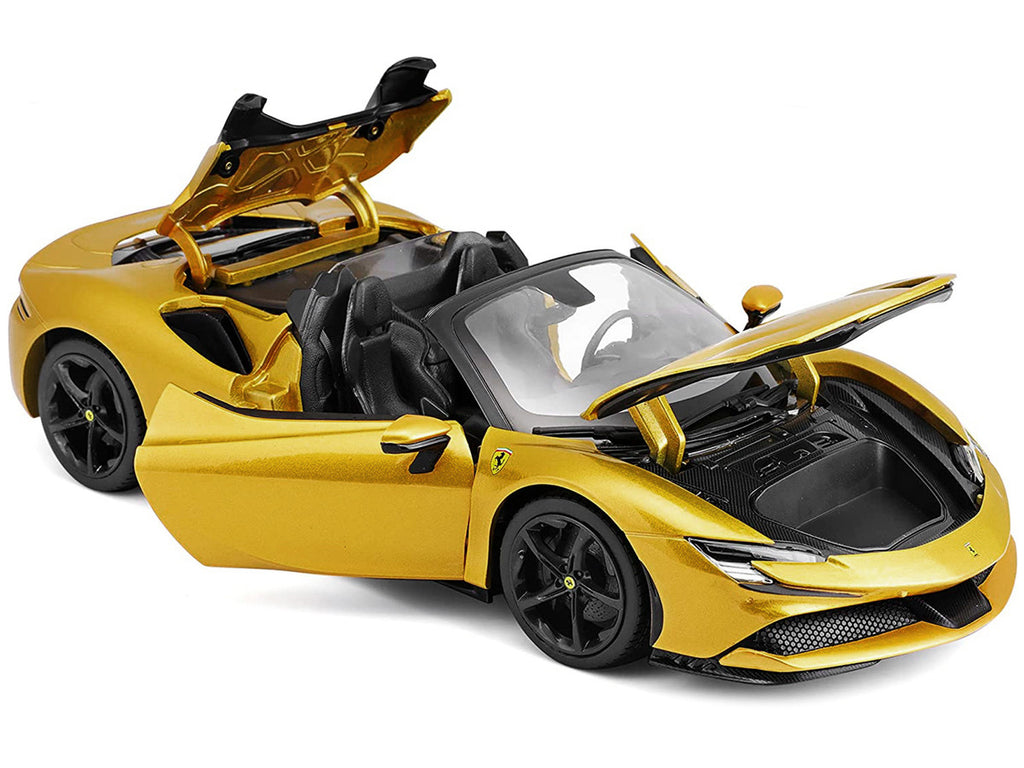 Bburago 1/18 Ferrari SF90 Spider Gold Metallic Diecast Model Car-1