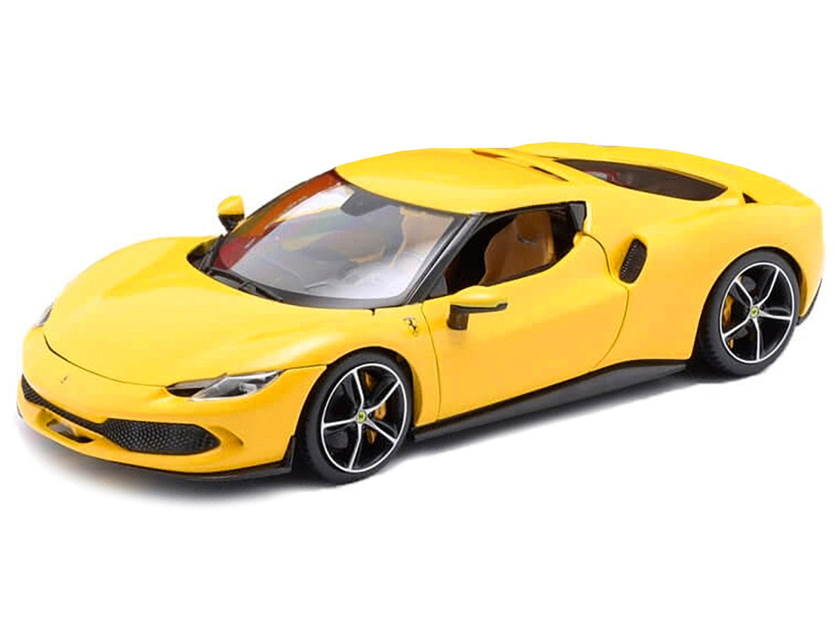 Ferrari 296 GTB Yellow 1/18 Diecast Model Car by Bburago-1