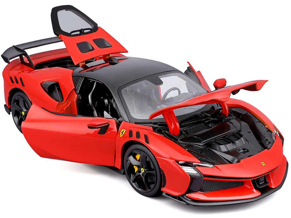 Bburago Ferrari SF90 XX Stradale 1/18 Diecast Model Car Red Black Top-1